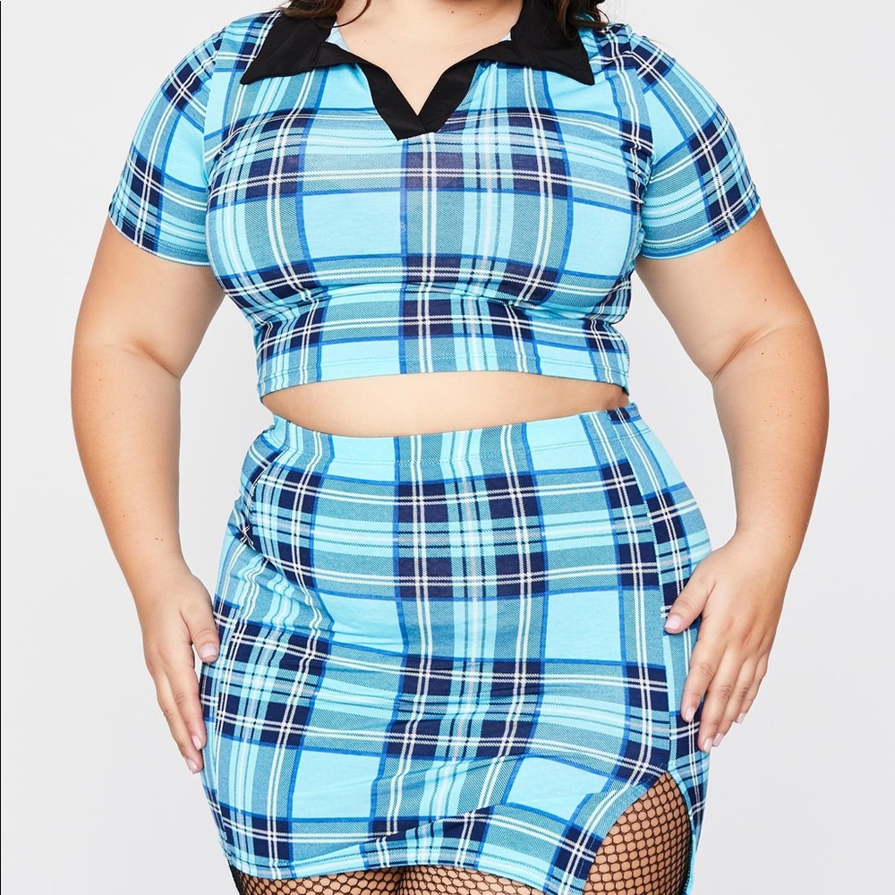 2 piece plaid set